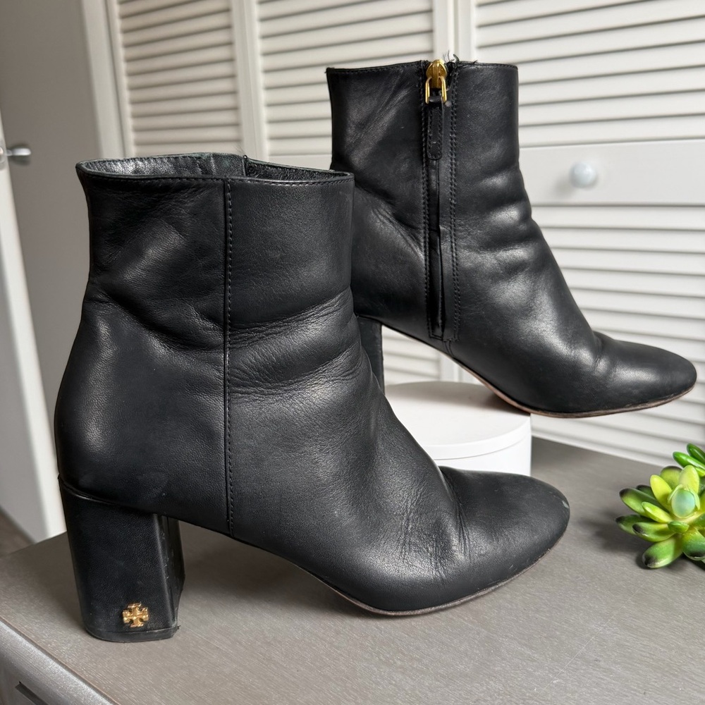 Tory Burch Brooke Leather Heeled Ankle Boot Bootie